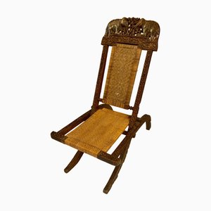 19th Century Anglo-Indian Rosewood Campaign Chair