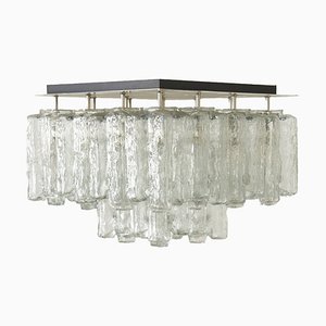 Große Granada Deckenlampe aus Eisglas, JT Kalmar zugeschrieben, 1960er