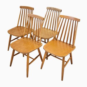 Scandinavian Chairs in Birch in the style of Ilmari Tapiovaara, 1960s, Set of 4