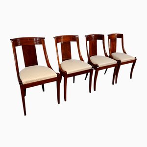 20th Century Mahogany Gondola Chairs, 1890s, Set of 4