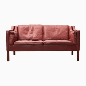 Model 2212 Leather Sofa attributed to Borge Mogensen for Fredericia, Denmark, 1962