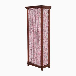 Wooden Wardrobe with Vintage Fabric