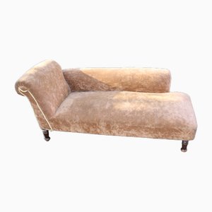 Chaise longue de tapicería de caoba y marrón, años 40