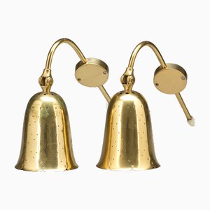 Brass Wall Lights by Borens Boras, 1960s, Set of 2