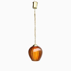 Lámpara de araña de cristal de Murano y latón de Seguso, años 50
