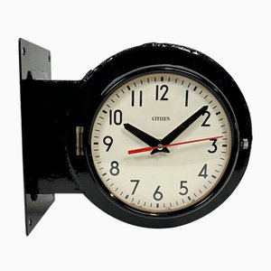 Vintage Black Citizen Double-Sided Navy Wall Clock, 1980s