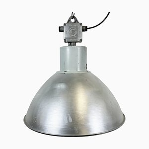 Lámpara colgante industrial grande de aluminio de Elektrosvit, años 60