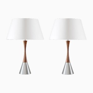 Mid-Century Scandinavian Table Lamps attributed to Bergboms, 1960s, Set of 2