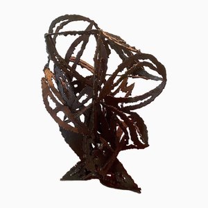 Lámpara vintage con escultura de acero