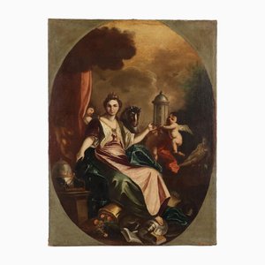 Alegoría de Europa, siglo XVIII, óleo sobre lienzo, Enmarcado