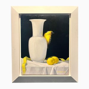 Luisa Albert, Pájaro amarillo y limones, 2022, Aceite