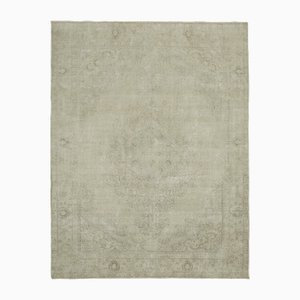 Large Vintage Beige Overdyed Area Rug