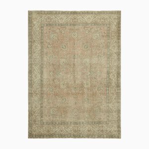 Large Vintage Beige Overdyed Area Rug