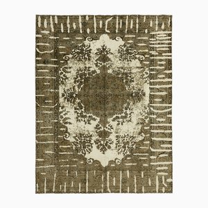 Large Vintage Beige Overdyed Area Rug