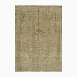 Large Vintage Beige Overdyed Area Rug