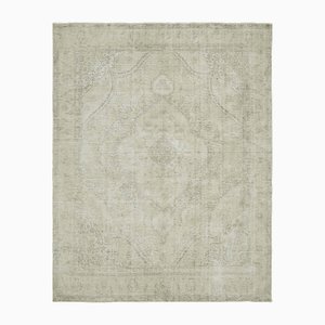 Large Vintage Beige Overdyed Area Rug