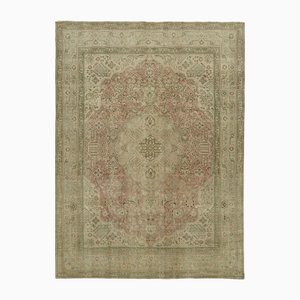 Large Vintage Beige Overdyed Area Rug