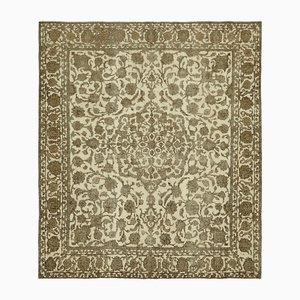 Large Vintage Beige Overdyed Area Rug