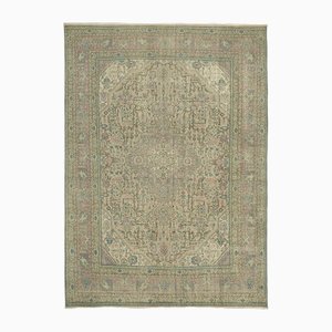 Large Vintage Beige Overdyed Area Rug