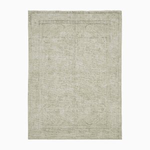 Large Vintage Beige Overdyed Area Rug