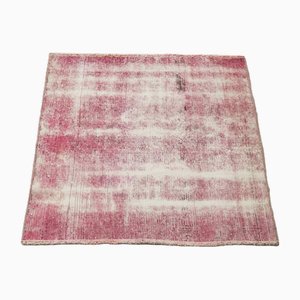 Rosa überfärbter Vintage Teppich