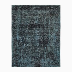 Large Vintage Black Overdyed Area Rug