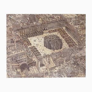 Pascal Plazanet, Place des Vosges, 1999, Rapidography & Ink on Paper