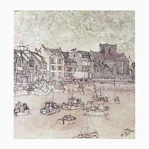 Pascal Plazanet, Barfleur, 2006, Rapidography & Indian Ink on Canvas
