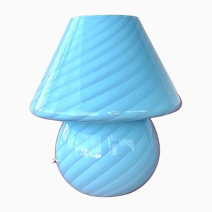 Baby Blue Murano Mushroom Lamp