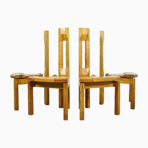 Pine Rantasipi Dining Chairs by Arnold Lerber for Laukaan Puu, Finland, 1970s, Set of 4