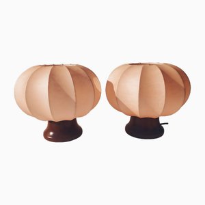 Pink Cocoon Table Lamps attributed to Castiglioni Brothers, 1960s, Set of 2