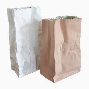 Vases Paper Bag par Tapio Wirkkala pour Rosenthal, Set de 2