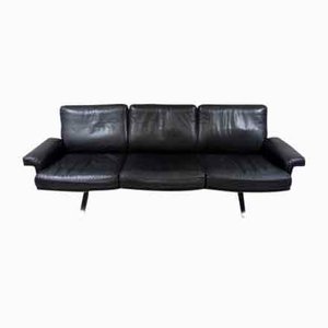 Black Leather DS-31 Sofa from de Sede, 1970s