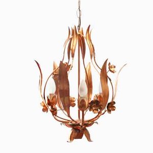 Hollywood Regency Golden Hanging Lamp attributed to Hans Kögl, 1970s
