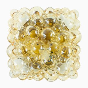 Mid-Century Amber Bubble Glass Flush Mount or Sconce by Helena Tynell for Limburg, Germany, 1970s