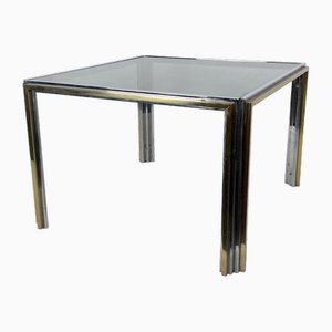 Mid-Century Modern Chrome and Brass Side Table, 1970s