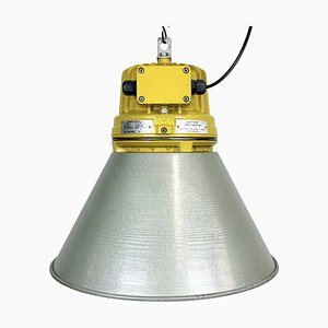 Industrial Yellow Explosion Proof Ceiling Lamp with Aluminium Shade from Elektrosvit, 1990s