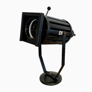 Lámpara de mesa con foco de teatro vintage en negro, años 60
