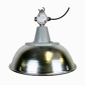 Lámpara colgante italiana industrial de aluminio de Fael Luce, años 70