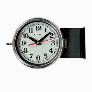 Reloj de pared Kappa vintage de doble cara en negro, años 80