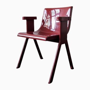 Wine Red Synthesis 45 Armchair by Ettore Sottsass for Olivetti, Italy, 1970s
