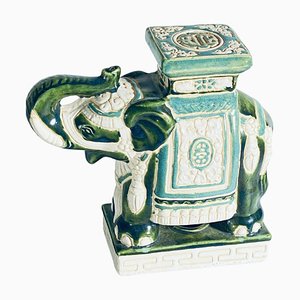 Hollywood Regency Chinese Green Elephant Plant Stand, China, 1970s