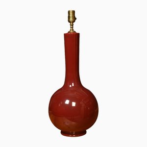 Lámpara de jarrón china flambeada, años 20