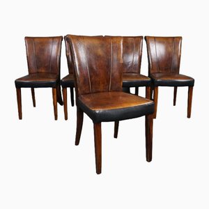 Leather Dining Room Chairs, Set of 5