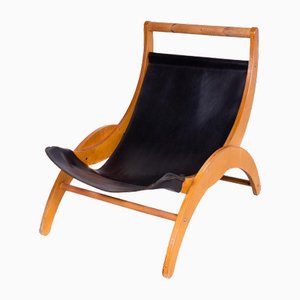 Ingmar Relling Style Armchair in Leather, 1960s