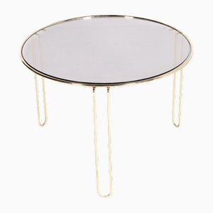 Round Coffee Table in Glass & Metal