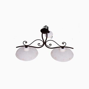 Lampadario vintage con struttura in ferro