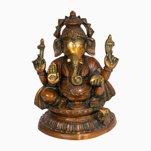 Estatua de metal en latón que representa a la deidad Ganesh