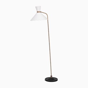 Mid-Century French Brass Diabolo Floor Lamp in the style of Lunel, 1960s