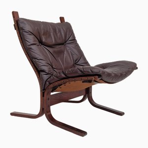 Vintage Norwegian Siesta Chair by Ingmar Relling in Leather & Bentwood for Westnofa, 1960s